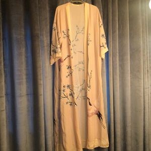 Living Doll floor length cream kimono